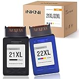 INKNI Remanufactured Ink Cartridge Replacement for HP 21 XL 22 XL 21XL 22XL Ink for Officejet 3625...