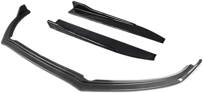 Stay-Tuned, 5PCS ABS STP-Style Front Bumper Lip Spoiler Body Kit + Universal 31" x 4" Side Skirts, Compatible with 2011-2014 Volkswagen Jetta6 / MK6, Exterior Accessory (Carbon Painted)