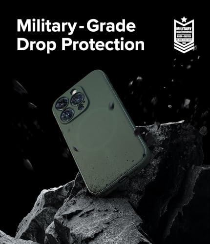 Image of Ringke Onyx Magnetic Compatible with iPhone 15 Pro Case Back Cover [Powerful Magnetic] Military-Grade Protection TPU Shockproof Rugged Bumper Full Protection - Dark Green