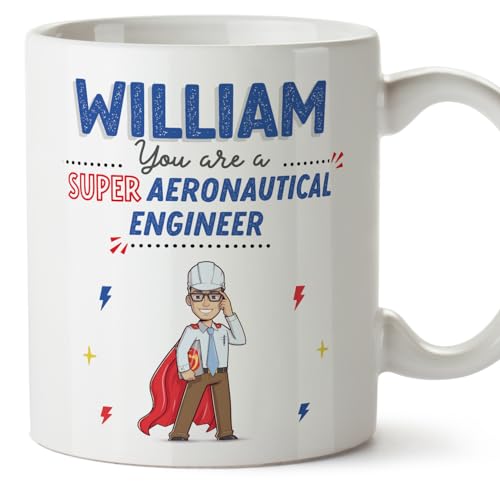 MUGFFINS Tazas Personalizadas para INGENIERO AERONÁUTICO hombre - En Inglés - You are Super! - 11 oz / 330 ml - Regalo Personalizable original y divertido