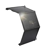 OXSUN 21W Foldable Solar Panel, ETFE Portable Solar Panel Waterproof with Dual USB Ports Charging Smartphones and Small Fans for Camping, Hiking, Cycling (21W with a net Bag)