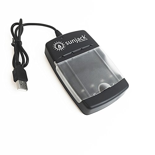 SunJack USB Battery Charger for Rechargeable AA/AAA Ni-Mh and Ni-Cd Batteries