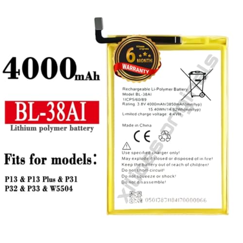Image of BL-38AI Battery for itel P32 / P13 / P13 Plus / P31 /P33 / W5504 BL-38AI [4000Mah] Battery with 6 Month Warranty** (V60)