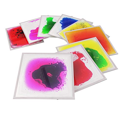 Special Supplies Square Floor Liquid Tiles for Kids, Set of 9, Colorful Early
