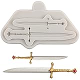 YANQINMS Swords Silicone Fondant Mold For Sugar Cake Decorating Cupcake Topper Chocolate Gum Paste Candy Polymer Clay