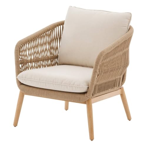 Hespéride - Fauteuil de Salon de Jardin Orissa Taupe Polyester et Acier