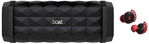 Image of boAt Airdopes 441 Pro True Wireless in Ear Earbuds with mic, Upto 150 Hours Playback, Signature Sound & Stone 650 10W Bluetooth Speaker with Upto 7 Hours Playback, IPX5 and Integrated Controls (Black)
