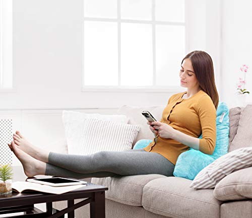 Image of Nestl Reading Pillow with Shredded Memory Foam, Designed for Sitting Up in Bed and Couch, Back and Arms Adjustable Support for Adult & Teens Backrest Pillows for Reading with Washable Cover Light Blue