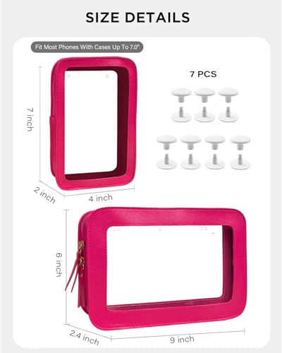 Image of 2 Packs Clear Pouch Bag Accessories for Insert Bags Travel Clear Toiletry Organizer Divider Storage Inner Pouch Phone Holder for Beach Tote Bags Accessories