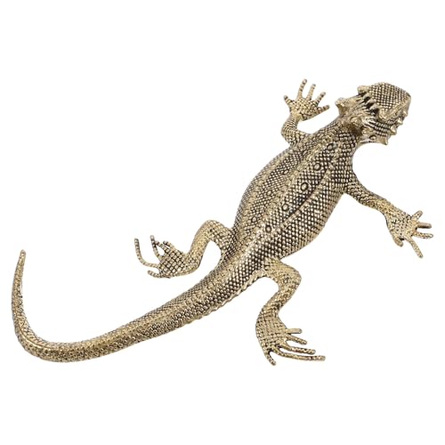 NUOBESTY - NUOBESTY Messing Eidechsenfigur Tischdekoration Vintage Antik Kleine Messingstatue als Wohndekor und Schreibtischornament
