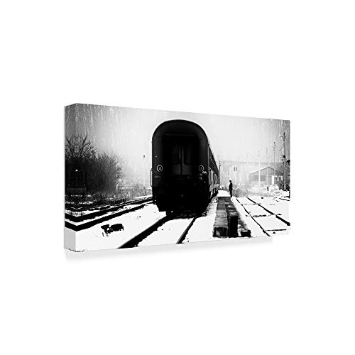 Trademark Fine Art 1X06726-C1019GG Railway Station by Julier Oncete Fine Art, 10x19-Inch, Multicolor