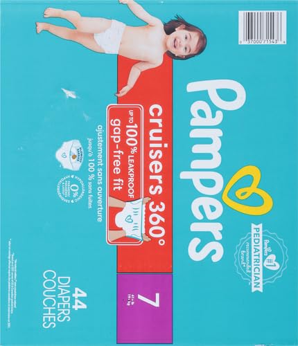Image of Pampers Diapers - Cruisers 360 - Size 7, 44 Count, Babyproof up to 100% Leakproof Pull-On Diaper