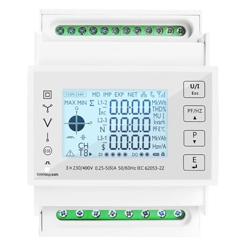 Compteur d'énergie intelligent triphasé multifonction rail DIN TAC4300CT - 2