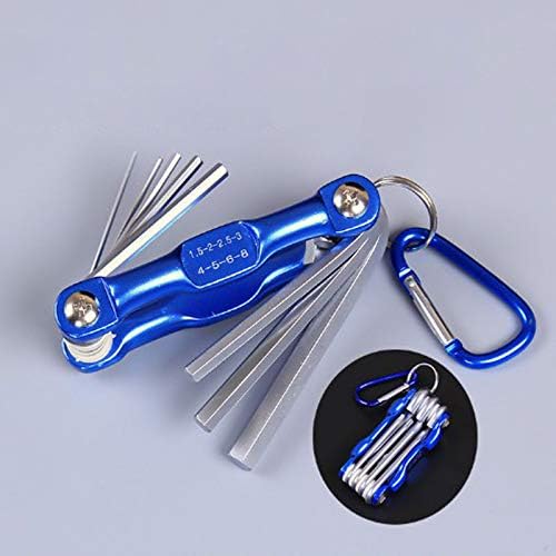 Miniatura 5 de Llave hexagonal plegable de metal métrica Allen Juego de destornilladores hexagonales Llave hexagonal Llave hexagonal Llave ajustable resistente