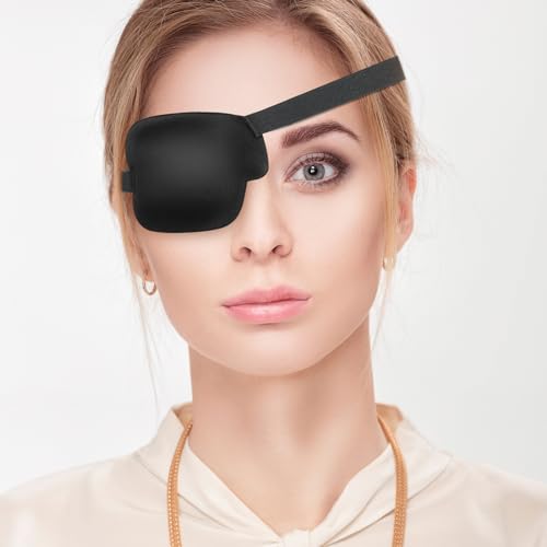 Ymapinc 2 Stück 3D Augenklappe Medizinisch Verstellbare Augenklappe Erwachsene Weich Eye Patches Monokulare Augenmaske für Rechtes Auge Amblyopie Strabismus Postoperativ Augenwiederherstellung