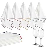 Ubamdom 5 Pcs Wine Glass Polishing Cloths Large Microfiber Cleaning Cloths 20 x 14 Inch Lintless Towels for Drying Wine Glasses Cleaning Window Stemware Dishes Glassware (5 Colors)