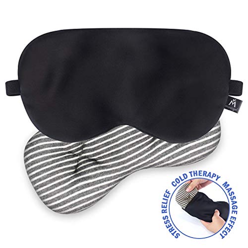 Mavogel Silk Sleep Eye Mask - Removeable Soothing Eye Pillow, Cold Relief