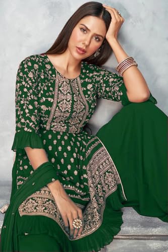 Image of Xomantic Fashion Magenta Georgette Embroidered And Resham Work Designer Salwar Kameez