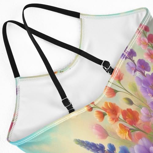 Flower Colorful Bathing Suits for Girls Swimsuit Swimwear Summer Beach One Piece Swimsuits4