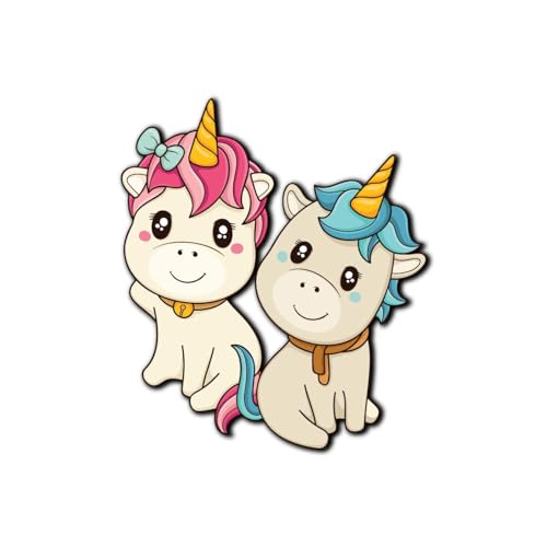 Image of Bhai Please Unicorn Couple Theme Wooden Fridge Magnet - Couple Gift