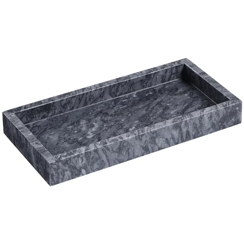 La Mejor Recopilación de Bandejas de baño los más solicitados. 47 Navaris Bandeja de Marmol Rectangular - Bandejas Decorativas Negras de 25 x 12 x 3 cm - Vaciabolsillos de Decoracion para Recibidor Baño o Cocina - para Llaves Perfumes y Más