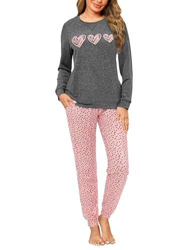 Marvmys Pijamas Mujer Invierno Pijamas de Manga Larga Conjunto