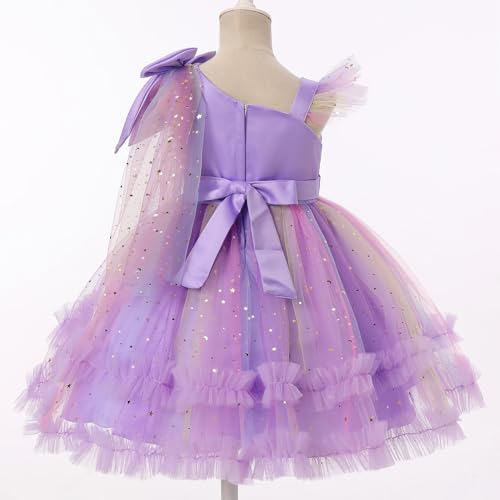 OBEEII Toddler Baby Girls Pageant Dress Sequins Heart Tulle Tutu Dress Flower Wedding Princess Birthday Party Prom Gown2