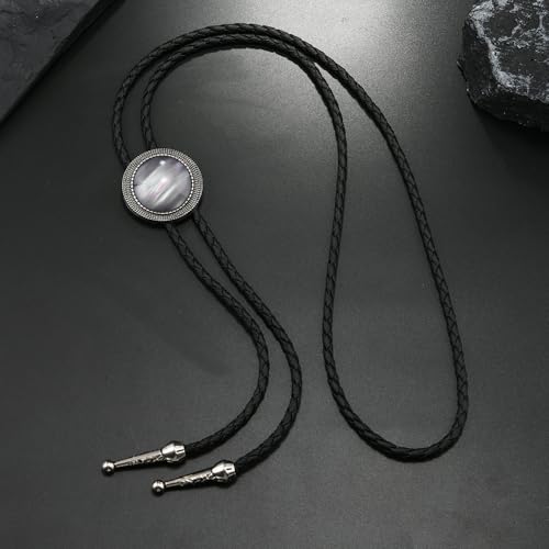 Image of Joxevyia Bolo Tie for Men Vintage Cow Skull Leather Rope Western Cowboy Necktie Vintage Bola Tie Gift for Him
