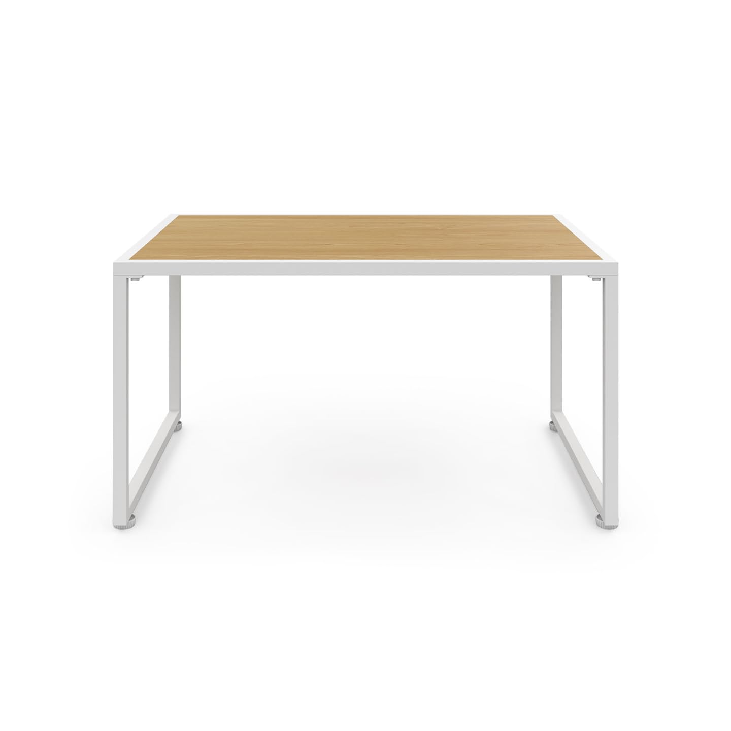 IDMarket – Muebles de Jardín Rio de Nivel Bajo 4 Plazas, Estructura de Metal Blanco, Cuerda de Efecto Ratán Claro y Cojines Beiges