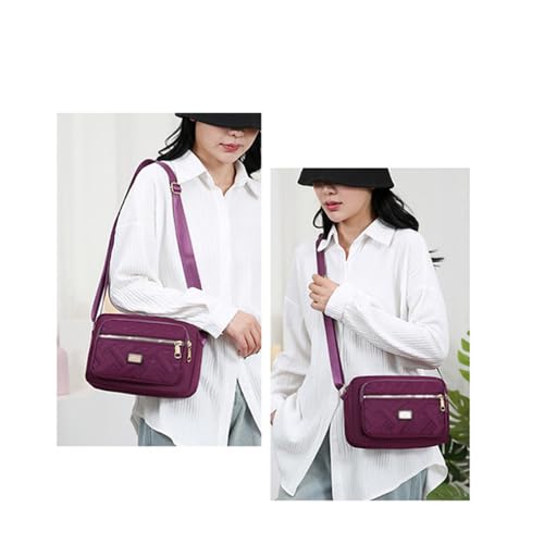 Oxford Cloth Multi-zipper Ladies Messenger Bag Shoulder Bag Fashionable Embroidery Pattern Large Capacity Messenger Bag3