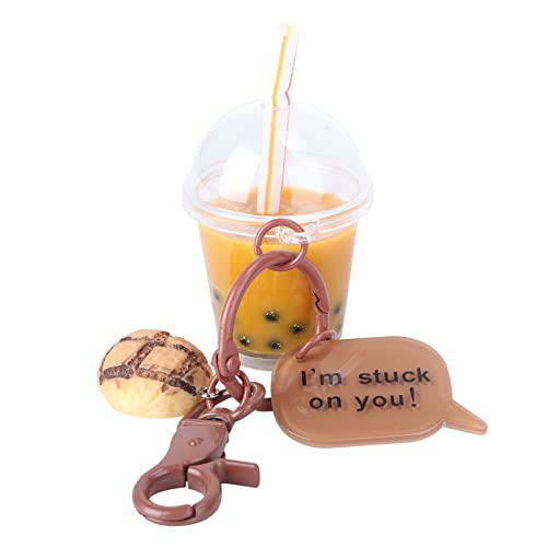 CALLARON Porte-clés Bubble Tea Kawaii sac à dos - Breloques mignonnes pour porte-clés de voiture - Porte-clés exquis pour sac à main, café, M Cover