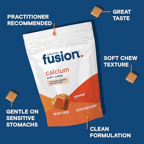 Bariatric Fusion Bariatric Calcium Supplement Chews | Calcium Citrate with Vitamin D3 Bariatric Vitamin | Sugar Free Chewable |500mg |Caramel | 60 Count - Image 4