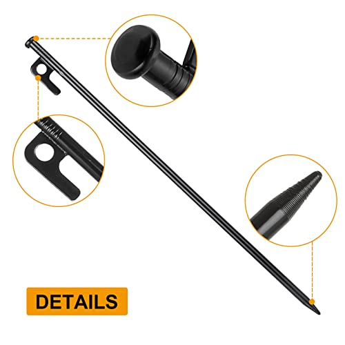 ABuff 12 piezas de estacas para tienda de campaña de 16 pulgadas, estacas de acero resistentes para camping miniatura 3