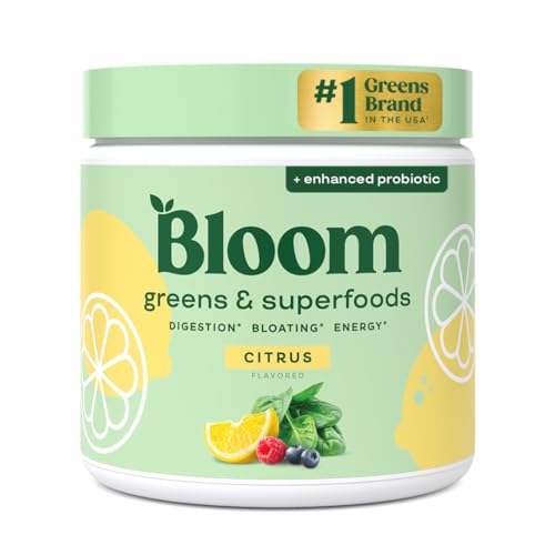 Bloom Nutrition Superfood Greens Powder, Citrus, 30 Servings