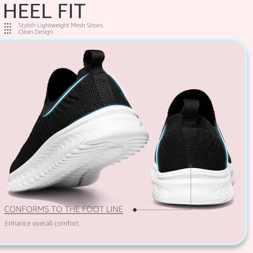 Littleplum Damen Sneaker Atmungsaktiv Turnschuhe Leicht Laufschuhe Sportschuhe Damen Schuhe,Schwarz Weiß,38 EU