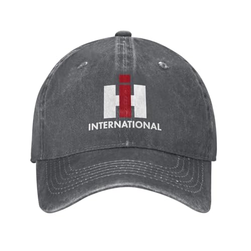 International Farmer Harvester Vintage Washed Plain Baseball Cap Distressed Dad Golf Hat for Men Women Deep Heather