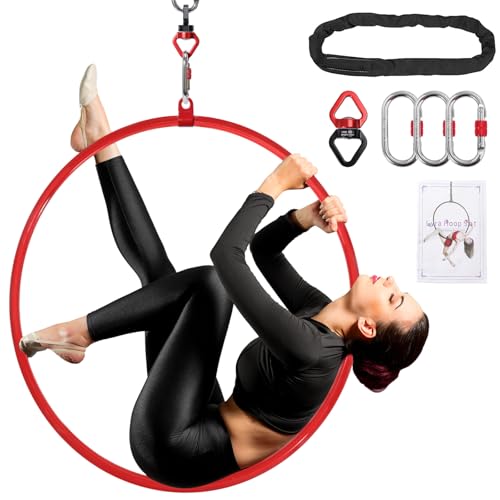 DASKING Premium Red Aerial Hoop Kit 85cm (33.5") Single-Point Ring,