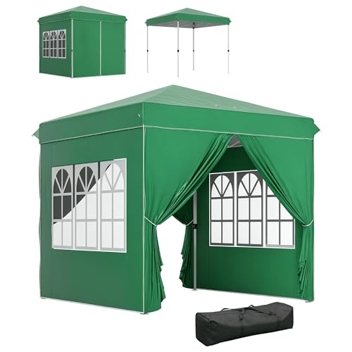 Outsunny Carpa Plegable Pop-up Gazebo 2,5x2,5 m Cenador Plegable ...