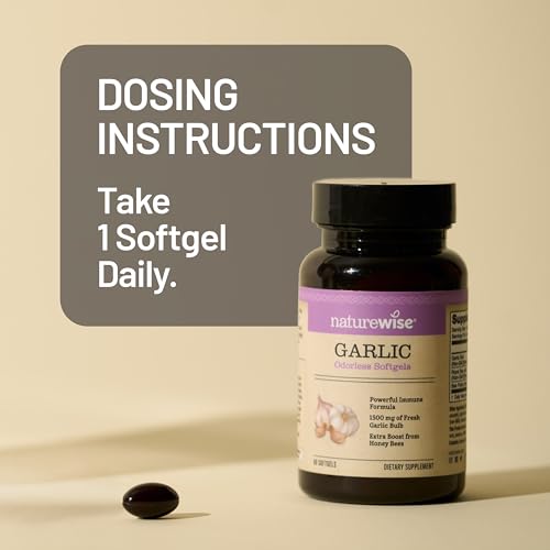 NatureWise Odorless Garlic Pills - with Royal Bee Jelly & Pollen - Herbal Supplement for Heart Health + Immune System + Antioxidants - Gluten Free, Non-GMO - 60 Softgels [2-Month Supply] - image 9