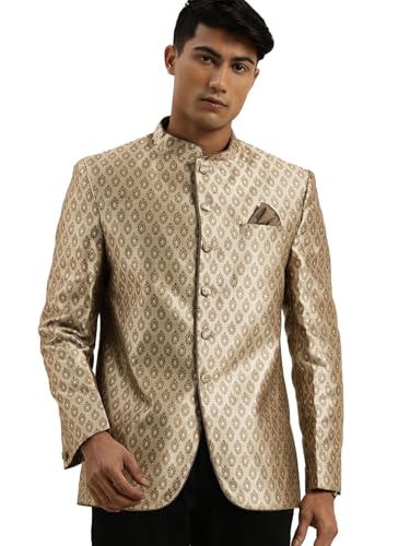 Image of VASTRAMAY Men's Banarasi Brocade Slim Fit Jodhpuri | Handcrafted Ethnic Outfit with Mandarin Collar