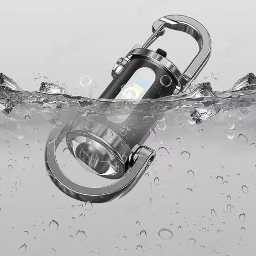 Miniatura 2 de Mini llavero recargable linterna  USB recargable portátil y ligero camping senderismo (2 piezas)