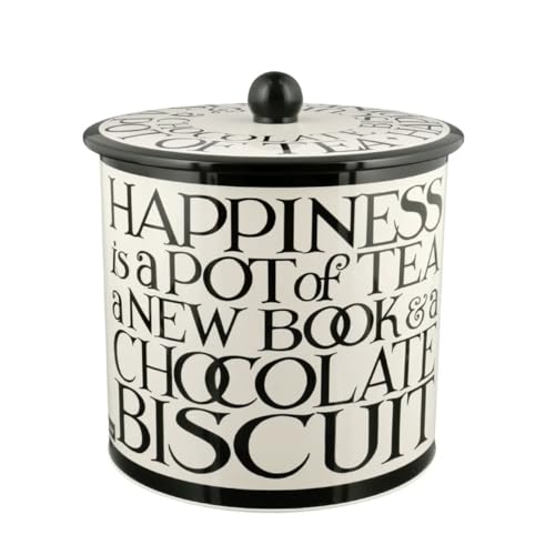 Emma Bridgewater Toast & Marmalade Biscuit Barrel | Decorative Storage Tin with Black & White Typography | Keeps Biscuits Fresh and Stylish