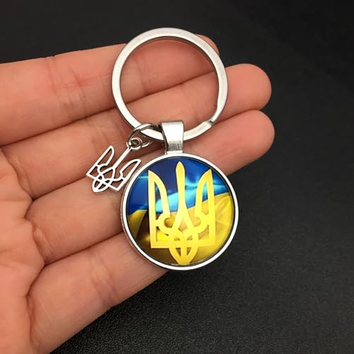 Ukraine Trident - Keychains Handmade Glass Cabochon Alloys - Ukraine Gifts - Ukrainian Jewelry2