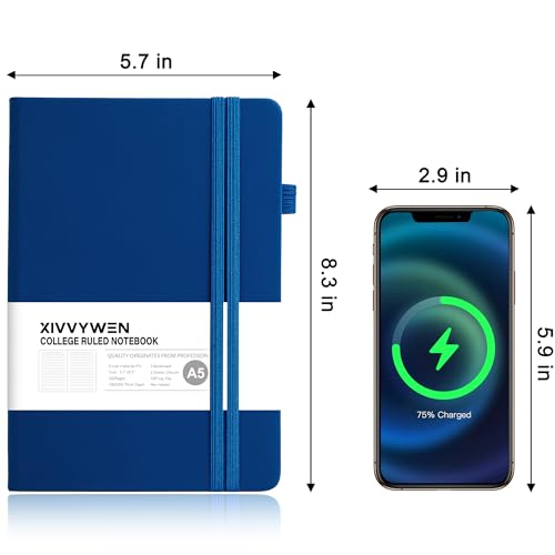 Carnet de notes ligné A5 de 352 pages avec couverture rigide noire pour le bureau - 2