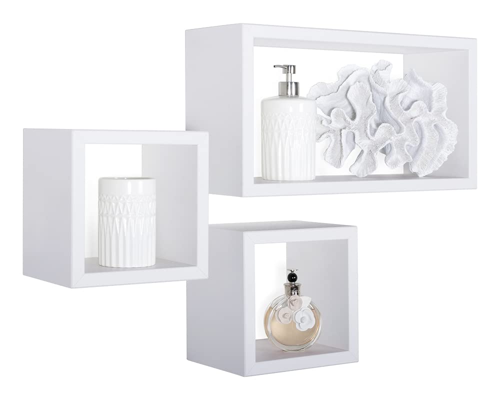 Sanitec tribù Mural Étagère Flottante monté dans la société de Fibre Blanc – Étagères étagère Flottante, monté dans la paroi, Panneau de Fibres, Blanc, Salon, 10 kg