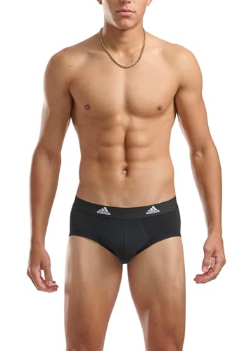 adidas Men's 3 Pack Active Flex Briefs, Black, S2