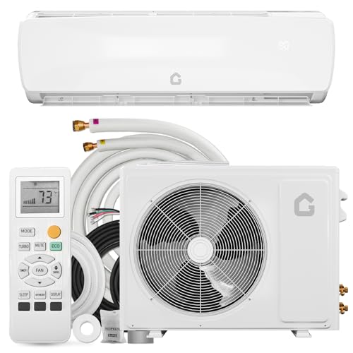 Garvee 9000 BTU Mini Split AC/Heating System, 19 SEER2 Inverter Split System Air Conditioners, Ductless Wall Mount Heat Pump, AC Unit Cool Up to 450 Sq. Ft, Installation Kits, 115V