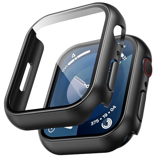 TAURI 2 Pièces PC Coque Compatible avec Apple Watch Series 9/8/7 45mm, Protection écran Dur Ultra...