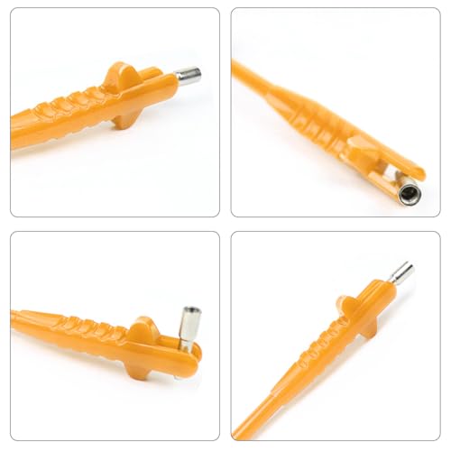 Image of Car Tire Valve Stem Puller, No Scratch Auto Valve Stem Remover & Installer Core Tool, Vehicle Tyre Valve Repair Tool Accessories, Universal for SUV Motorcycle Truck (Yellow)
