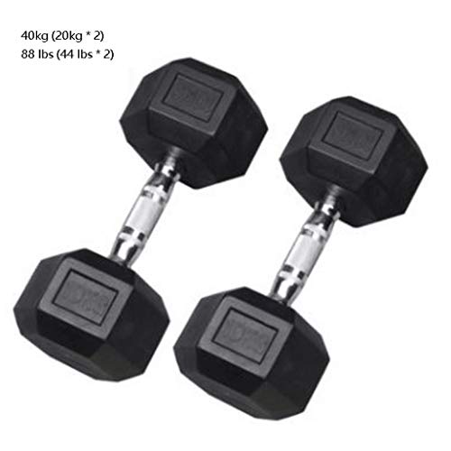 Alvis - Juego de mancuernas de 2 piezas con asas de metal para culturismo, equipo de ejercicio, mancuernas para el hogar, interior y fitness, 20 kg.